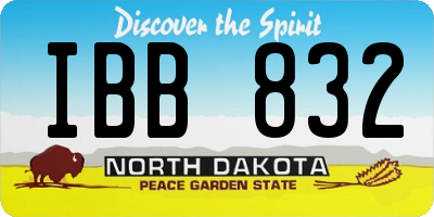 ND license plate IBB832