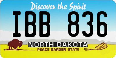 ND license plate IBB836