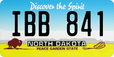 ND license plate IBB841