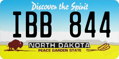 ND license plate IBB844