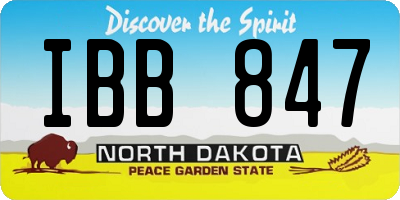 ND license plate IBB847