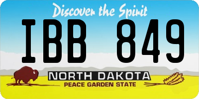 ND license plate IBB849