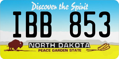 ND license plate IBB853