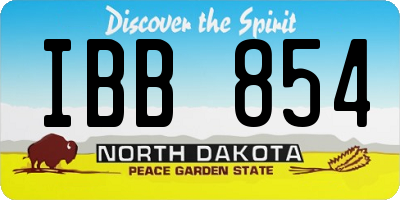 ND license plate IBB854