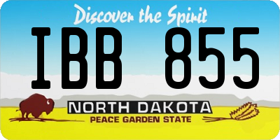 ND license plate IBB855