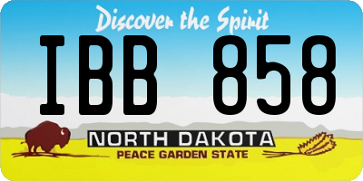 ND license plate IBB858