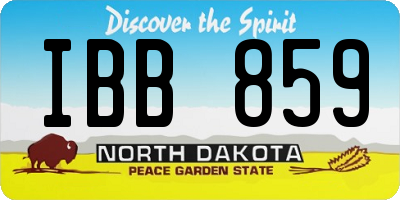 ND license plate IBB859