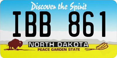 ND license plate IBB861