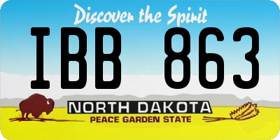 ND license plate IBB863