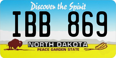 ND license plate IBB869