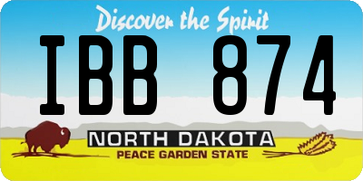 ND license plate IBB874