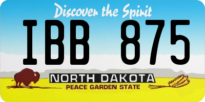 ND license plate IBB875