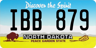 ND license plate IBB879