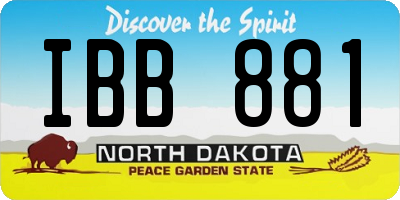 ND license plate IBB881