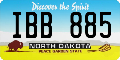 ND license plate IBB885