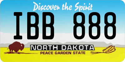 ND license plate IBB888