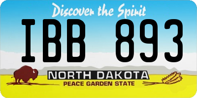 ND license plate IBB893