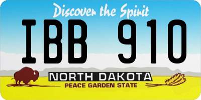 ND license plate IBB910