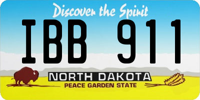 ND license plate IBB911