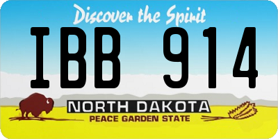 ND license plate IBB914