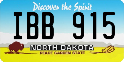 ND license plate IBB915