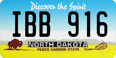 ND license plate IBB916