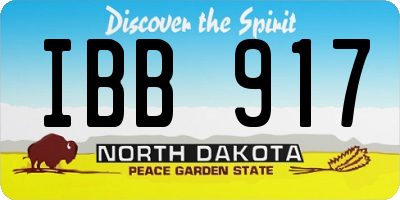 ND license plate IBB917