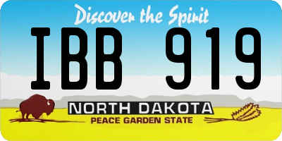 ND license plate IBB919