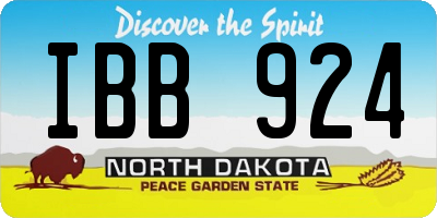 ND license plate IBB924