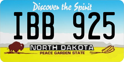 ND license plate IBB925