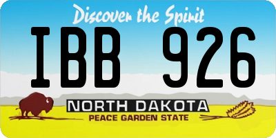 ND license plate IBB926