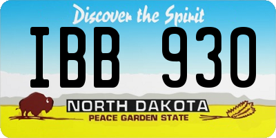 ND license plate IBB930