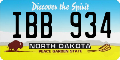 ND license plate IBB934