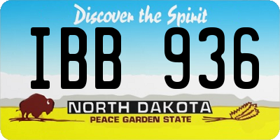 ND license plate IBB936