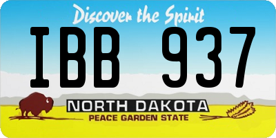 ND license plate IBB937