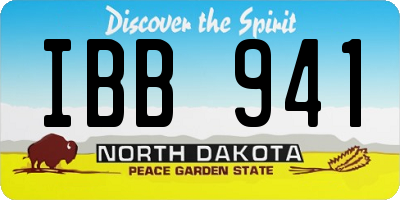 ND license plate IBB941
