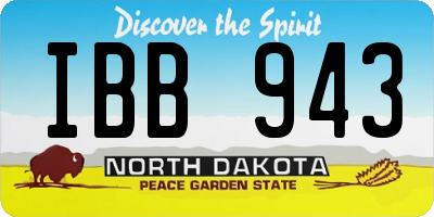 ND license plate IBB943