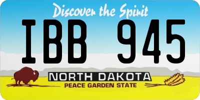ND license plate IBB945