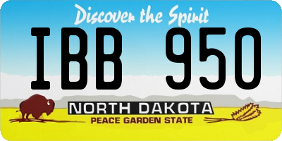 ND license plate IBB950