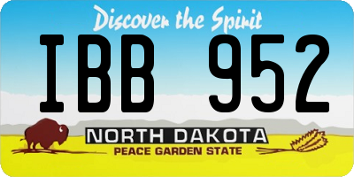 ND license plate IBB952