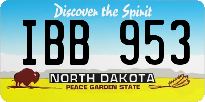 ND license plate IBB953