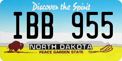 ND license plate IBB955