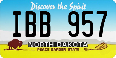 ND license plate IBB957