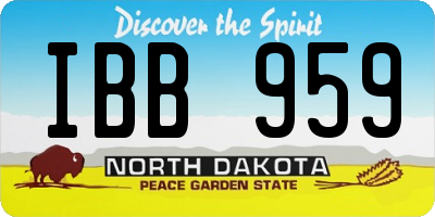 ND license plate IBB959