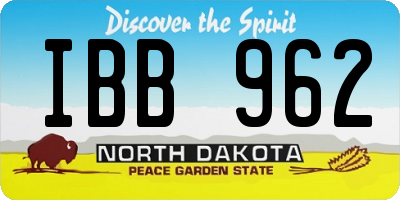 ND license plate IBB962