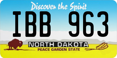 ND license plate IBB963