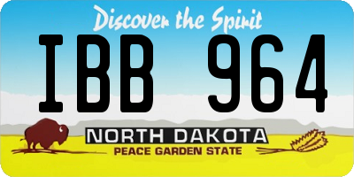 ND license plate IBB964