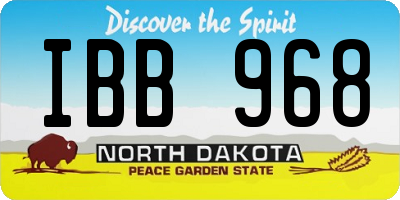 ND license plate IBB968