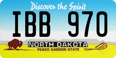 ND license plate IBB970