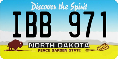 ND license plate IBB971